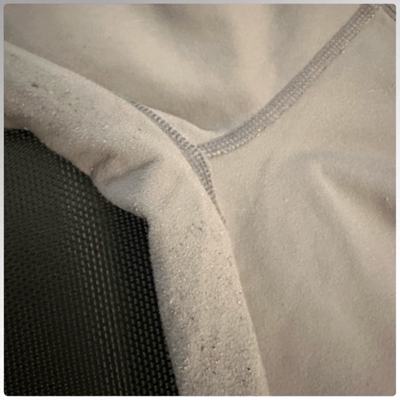 Alo Womens Moto Yoga Leggings Pants Light Gray High Waist Mesh - Picture 9 of 9